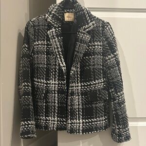 Elie Tahari Black and White Checkered Blazer